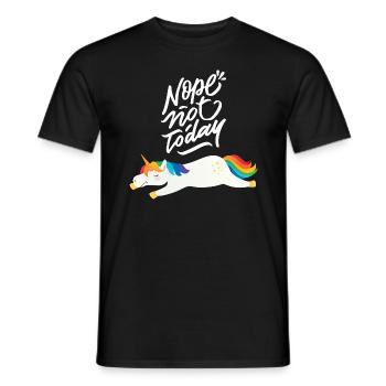 Nope Not Today - Lazy Unicorn - T-shirt homme - noir - Devant - AI Model Male 178 light (178cm)