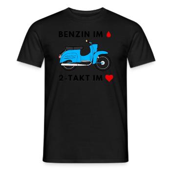 Benzin im Blut, 2-Takt im Herzen - Männer T-Shirt - Schwarz - Vorne - AI Model Male 178 light (178cm)
