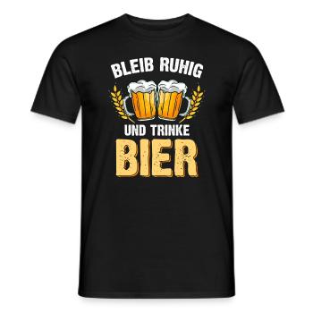 Bleib Ruhig Und Trinke Bier - Männer T-Shirt - Schwarz - Vorne - AI Model Male 178 light (178cm)