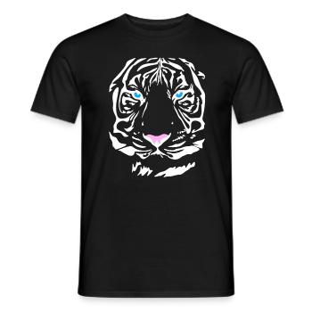 Sibirischer Tiger Design Katze Löwe Lion Cat Wild - Männer T-Shirt - Schwarz - Vorne - AI Model Male 178 light (178cm)