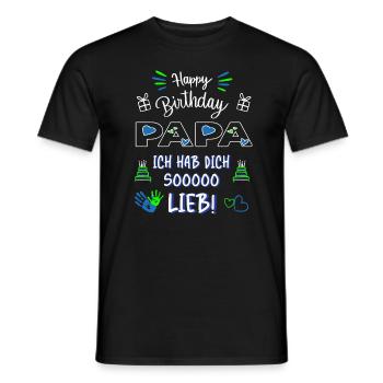 Papa Geburtstag – Ich hab dich lieb Papa - Männer T-Shirt - Schwarz - Vorne - AI Model Male 178 light (178cm)