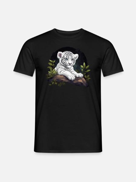 Bébé tigre blanc Wildcat Jungle - T-shirt homme - noir