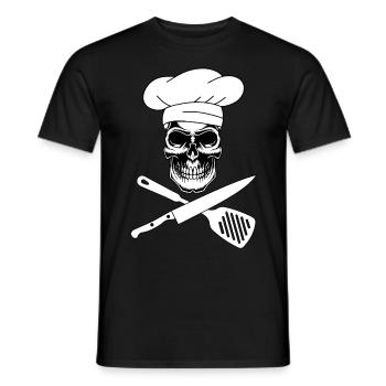 Koch Totenkopf - Männer T-Shirt - Schwarz - Vorne - AI Model Male 178 light (178cm)