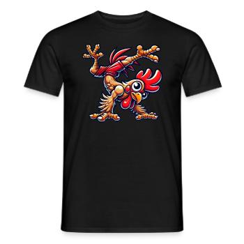 Poule forte entraînement physique muscles ventre - T-shirt homme - noir - Devant - AI Model Male 178 light (178cm)