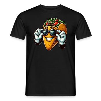 Taco with Sunglasses Comic Movie Fan - Men's T-Shirt - black - Front - AI Model Male 178 light (178cm)