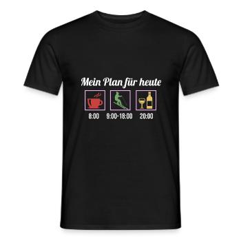 Mein Plan Apres Ski | Skifahrer Wein Spruch - Männer T-Shirt - Schwarz - Vorne - AI Model Male 178 light (178cm)