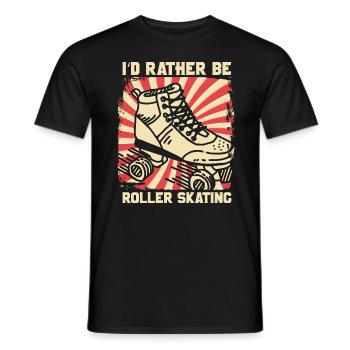 Rollschuhlaufen - Männer T-Shirt - Schwarz - Vorne - AI Model Male 178 light (178cm)
