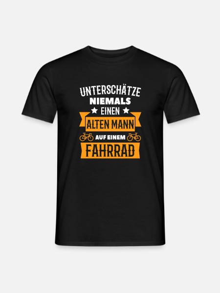 Alter Mann Fahrrad Radfahrer - Männer T-Shirt - Schwarz