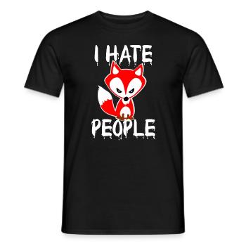 I hate people fox Halloween blutig - Männer T-Shirt - Schwarz - Vorne - AI Model Male 178 light (178cm)