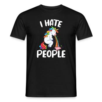 Je déteste les gens De la licorne - T-shirt homme - noir - Devant - AI Model Male 178 light (178cm)