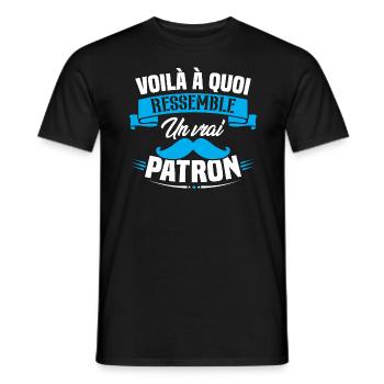 Voilà à quoi ressemble un vrai patron - T-shirt homme - noir - Devant - AI Model Male 178 light (178cm)