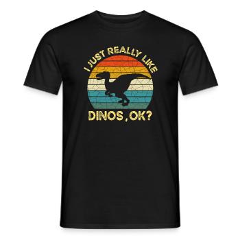 I Just Really Like Dinos OK M2Funny I Just Really - Men's T-Shirt - black - Front - AI Model Male 178 light (178cm)
