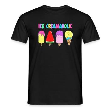 Ice Creamaholic Gelato Dessert Popsicle Gift Idea - Men's T-Shirt - black - Front - AI Model Male 178 light (178cm)
