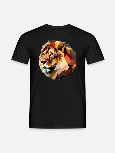Vector Lion's Head Profile Gift - Men's T-Shirt - black