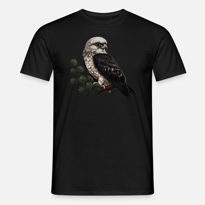 Habicht Vogel Greifvogel - Männer T-Shirt - Schwarz