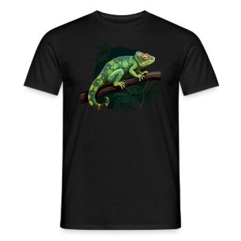 Chameleon Branch Reptiles - Men's T-Shirt - black - Front - AI Model Male 178 light (178cm)