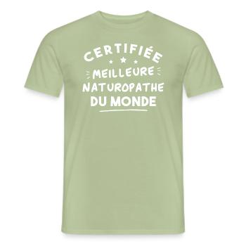 Certified best naturopath in the world - Men's T-Shirt - sage - Front - AI Model Male 178 light (178cm)