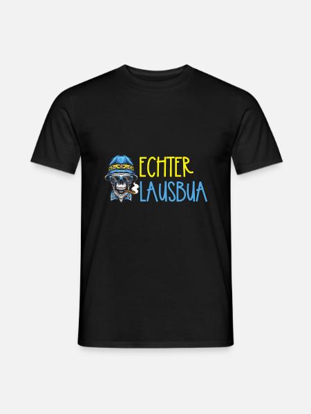 Lausbua Lausbub Lederhosen Trachten - Männer T-Shirt - Schwarz