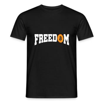 Bitcoin Crypto Freedom - Men's T-Shirt - black - Front - AI Model Male 178 light (178cm)