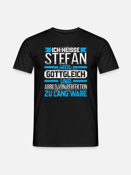 STEFAN - Gottgleich - Männer T-Shirt - Schwarz