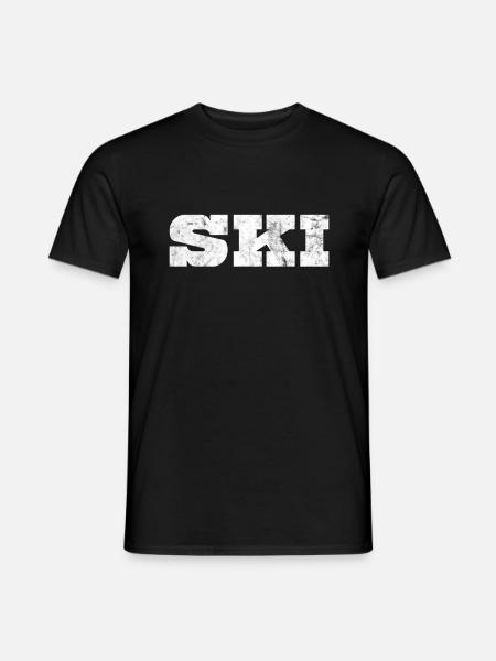 Ski - Männer T-Shirt - Schwarz