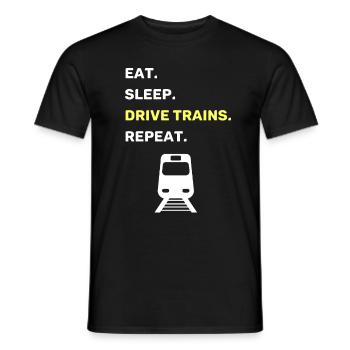 Train leader train funny saying - Men's T-Shirt - black - Front - AI Model Male 178 light (178cm)