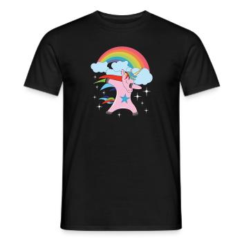 Licorne arc-en-ciel Dab Dabbing Unicorn Fabeltier - T-shirt homme - noir - Devant - AI Model Male 178 light (178cm)