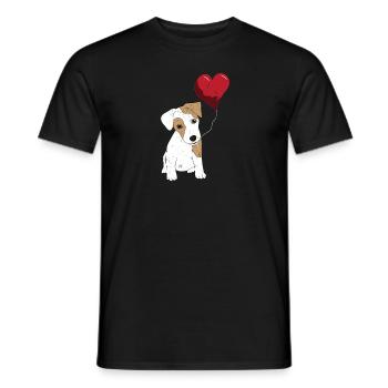 Lustiges Hunde Shirt - Terrier mit Herz - Männer T-Shirt - Schwarz - Vorne - AI Model Male 178 light (178cm)