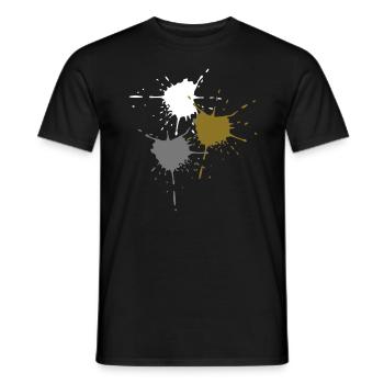 3 basic colors - Splash - V3 - Men's T-Shirt - black - Front - AI Model Male 178 light (178cm)