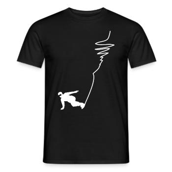 Snowboarding - (19) - Men's T-Shirt - black - Front - AI Model Male 178 light (178cm)