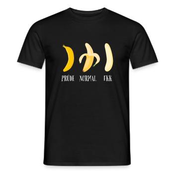 Banane Prüde Normal FKK - Männer T-Shirt - Schwarz - Vorne - AI Model Male 178 light (178cm)