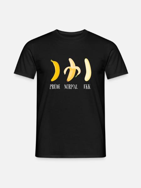 Banane Prüde Normal FKK - Männer T-Shirt - Schwarz
