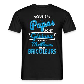 Papas géniaux mais les meilleurs sont Bricoleurs - T-shirt homme - noir - Devant - AI Model Male 178 light (178cm)