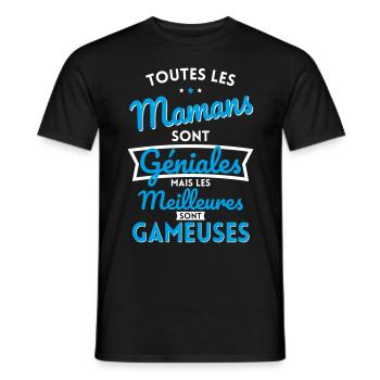 Mamans sont géniales les meilleures sont Gameuses - T-shirt homme - noir - Devant - AI Model Male 178 light (178cm)