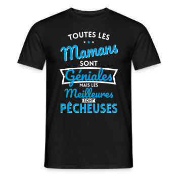 Mamans sont géniales les meilleures sont Pêcheuses - T-shirt homme - noir - Devant - AI Model Male 178 light (178cm)