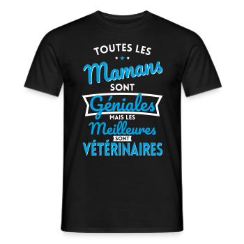 Mamans géniales les meilleures sont Vétérinaires - T-shirt homme - noir - Devant - AI Model Male 178 light (178cm)