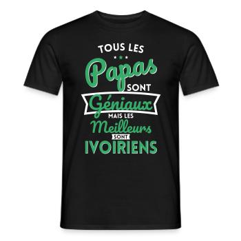 Papas géniaux mais les meilleurs sont Ivoiriens - T-shirt homme - noir - Devant - AI Model Male 178 light (178cm)
