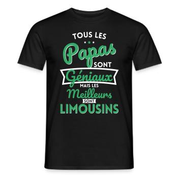 Papas géniaux mais les meilleurs sont Limousins - T-shirt homme - noir - Devant - AI Model Male 178 light (178cm)