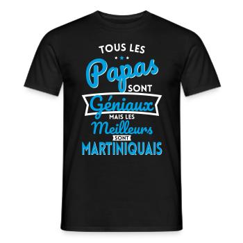 Papas géniaux mais les meilleurs sont Martiniquais - T-shirt homme - noir - Devant - AI Model Male 178 light (178cm)
