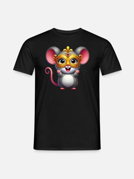 Mardi Gras Maus Ratte Maske Fasching - Männer T-Shirt - Schwarz