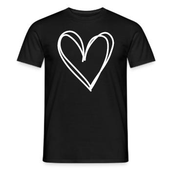 Cœur Cœur Amour Amour Partenaire Couples Mignon - T-shirt homme - noir - Devant - AI Model Male 178 light (178cm)