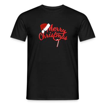 MERRY CHRISTMAS - Merry Christmas - Candy Cane - Men's T-Shirt - black - Front - AI Model Male 178 light (178cm)