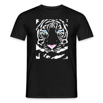 Sibirischer Tiger Katze Löwe Lion Cougar Cat Wild - Männer T-Shirt - Schwarz - Vorne - AI Model Male 178 light (178cm)