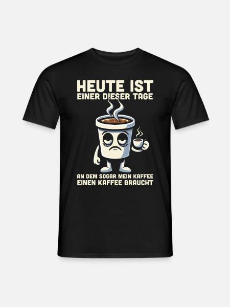 Kaffee Lustiger Spruch Kaffeetrinker Büro Müde - Männer T-Shirt - Schwarz