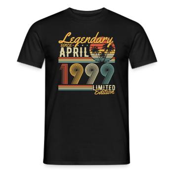 Légendaire depuis avril 1999 Vintage Birthday - T-shirt homme - noir - Devant - AI Model Male 178 light (178cm)