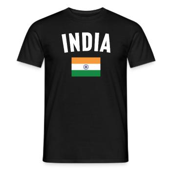 Indien Flagge - Männer T-Shirt - Schwarz - Vorne - AI Model Male 178 light (178cm)