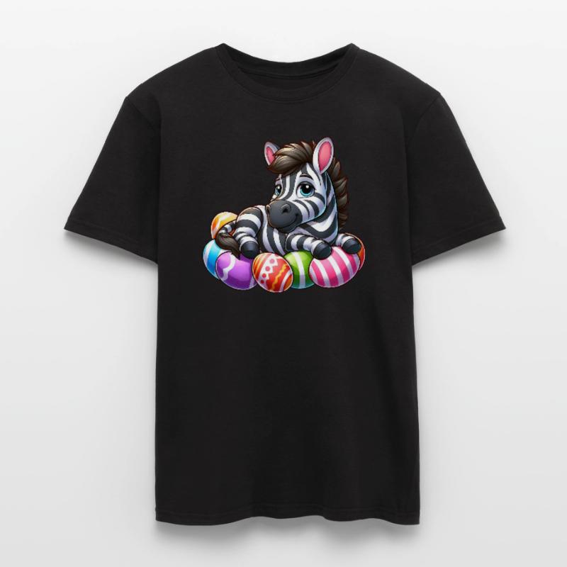 Cute Zebra Easter Egg Cartoon Easter Men’s T-shirt