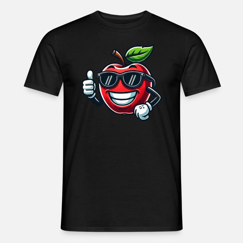 Cool Apple Fruit with Sunglasses - Men's T-shirt - black