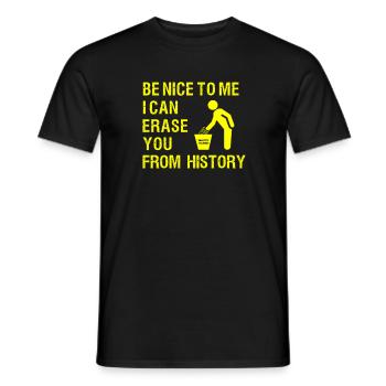 ARCHIVIST I CAN ERASE YOU FROM HISTO - Men's T-Shirt - black - Front - AI Model Male 178 light (178cm)