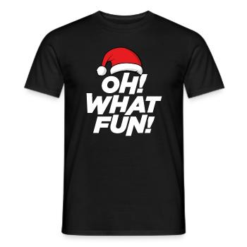 Oh What Fun, Christmas - Men's T-Shirt - black - Front - AI Model Male 178 light (178cm)